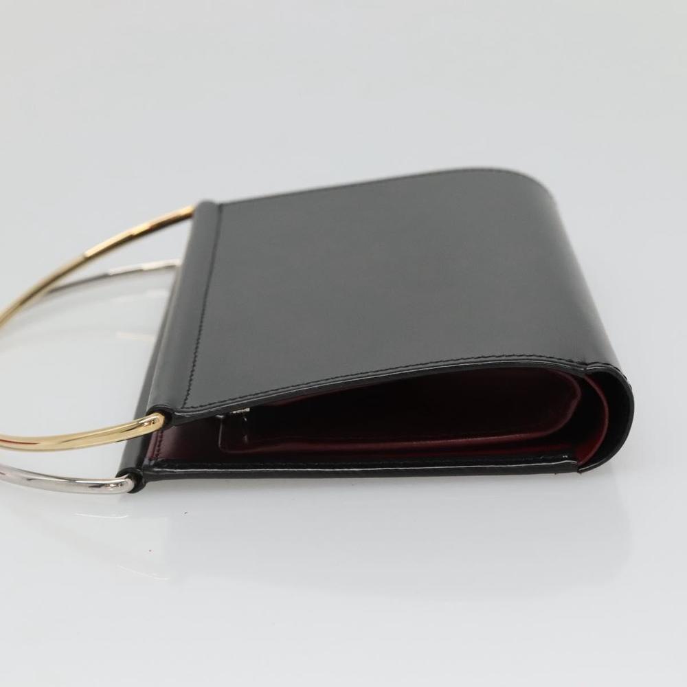 CARTIER Trinity Wallet Bag Hand Bag Leather Black Auth 131637V - Picture 3 of 16